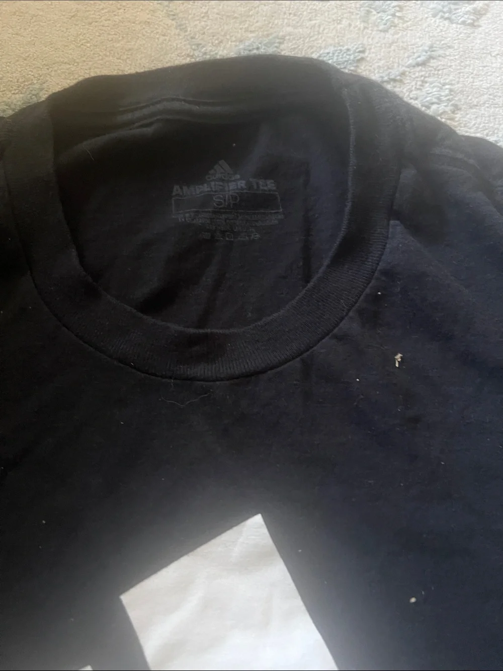 adidas Black Tee with White Logo Graphic